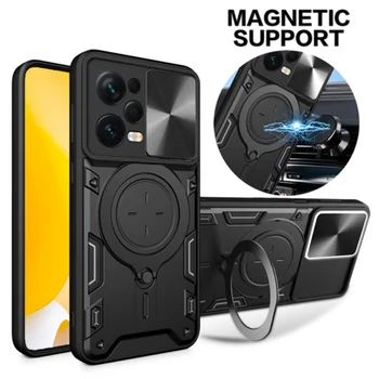 Za Poco X5 Pro 5G Primeru Magnetno Držalo Obroč Oklep Shockproof Coque Za Poko Malo X5 X 5 Pro X5pro Stran Fotoaparata Zaščito Pokrova