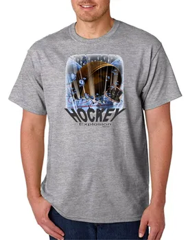 ZDA Narejen Bayside T-shirt Športnih Hokej Eksplozije dolgimi rokavi