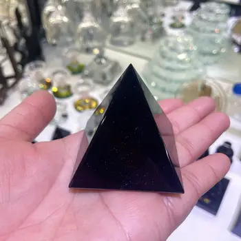 Črni Obsidian Zdravljenje Piramida Naravne Mineralne Triangled Kristalno Točke na debelo Reiki Energije Kamen, Mineralne Vzorcu Piramida